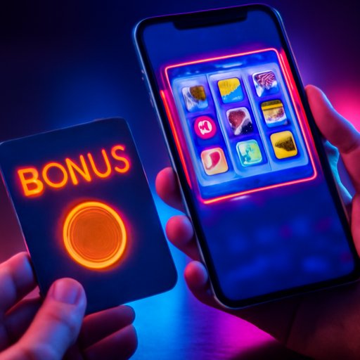 sLot machines bonus card beside phone